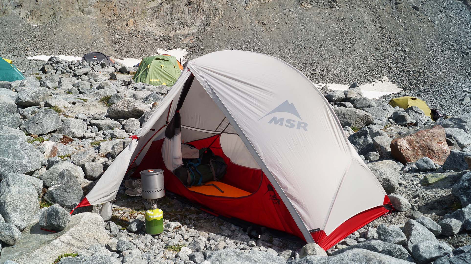 Палатка MSR Hubba на Томских стоянках в горном походе на Алтае